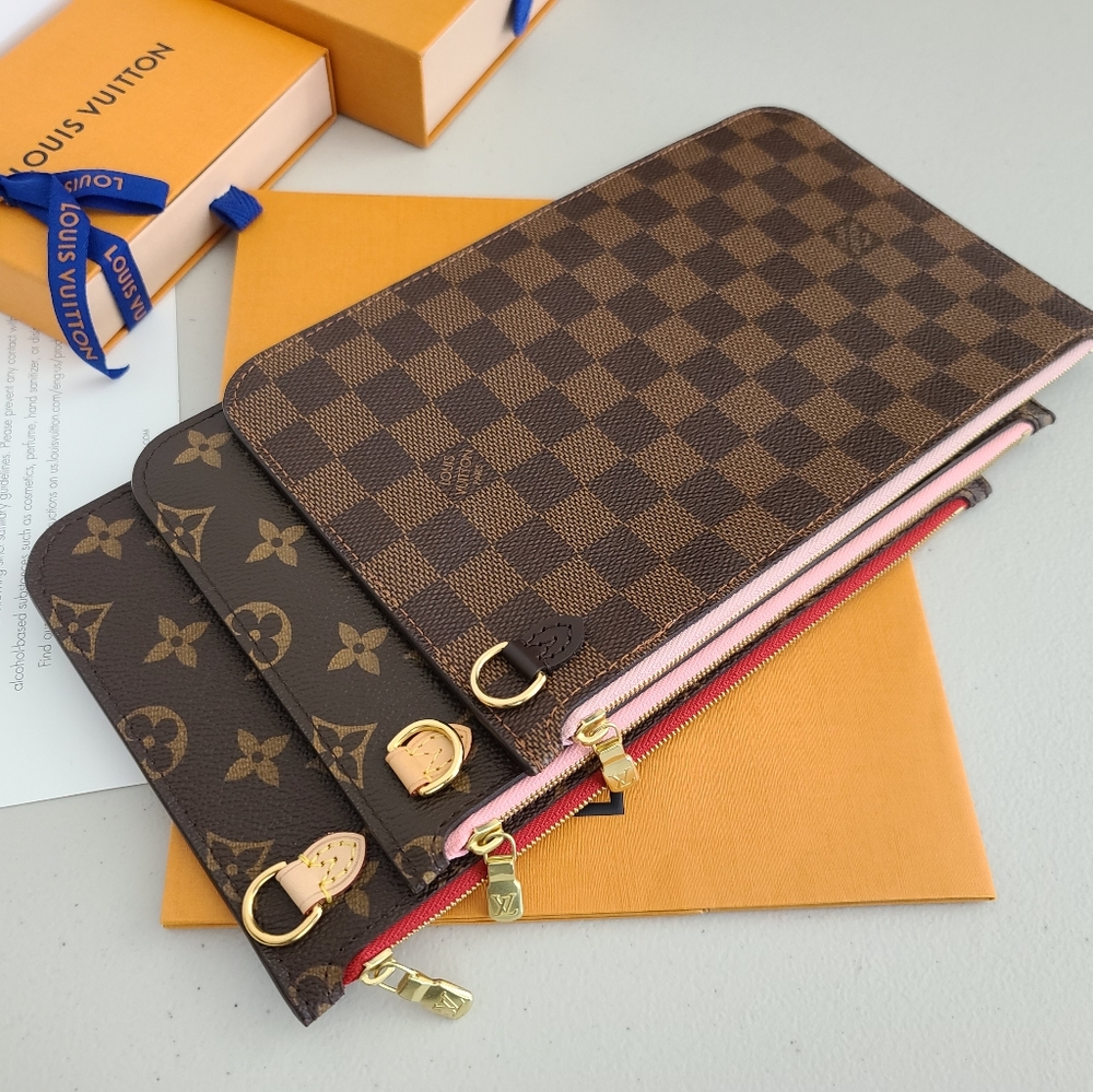 Louis Vuitton Neverfull Pochete Damier Ebene pink